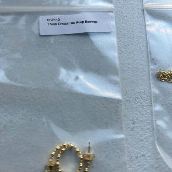 Ornate Dot CZ Hoops 17mm - Picture 3 of 4